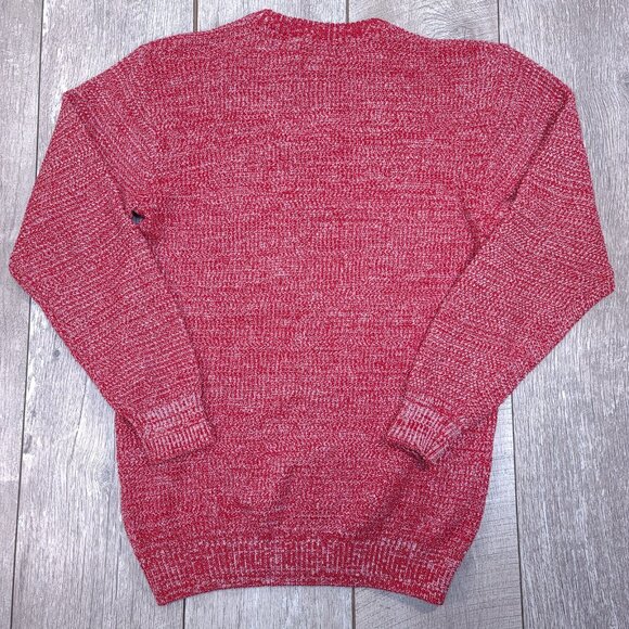 Gant Manor Mens Cord Fitted Crew Sweater Size XL Red Heathered Knit Pullover - Picture 2 of 6
